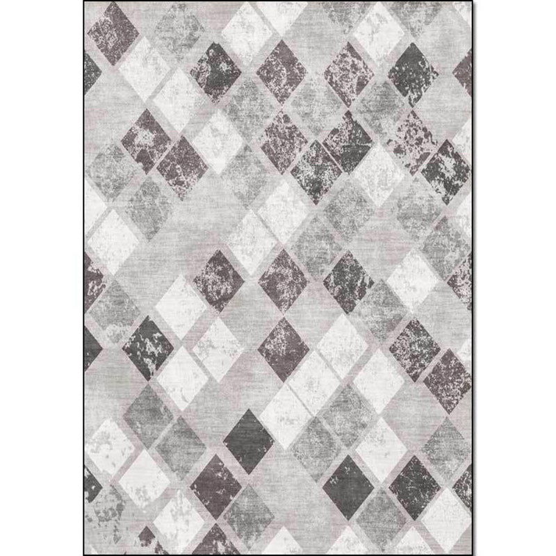 Unique Geometric Pattern Rug Grey Casual Rug Polyester Washable Anti-Slip Backing Area Rug for Living Room Clearhalo 'Area Rug' 'Modern' 'Rugs' Rug' 1580530
