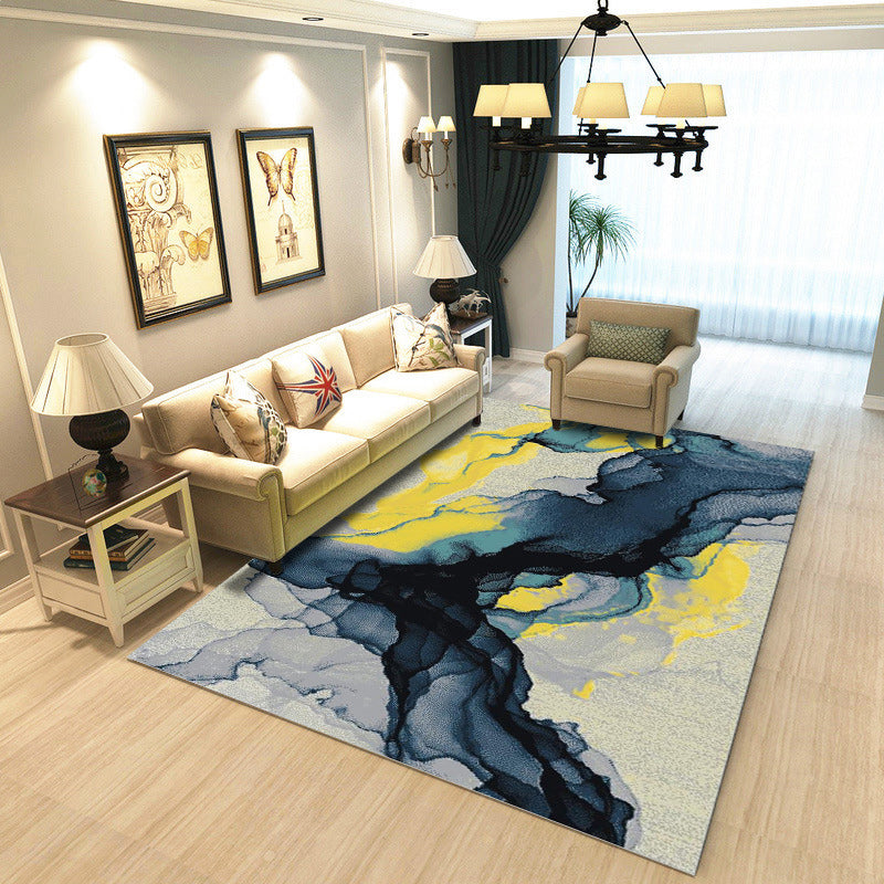 Contemporary Watercolor Pattern Rug Multicolor Polyester Rug Washable Area Rug for Living Room Blue Clearhalo 'Area Rug' 'Modern' 'Rugs' Rug' 1580544