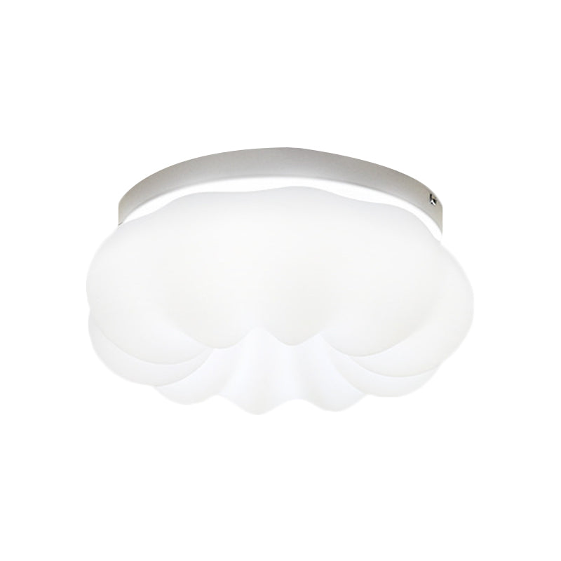 Resin Cloud-Like Ceiling Lamp Simplicity LED White Flush Mount Fixture in 3 Color Light, 12"/18" Width Clearhalo 'Ceiling Lights' 'Close To Ceiling Lights' 'Close to ceiling' 'Flush mount' Lighting' 1580666