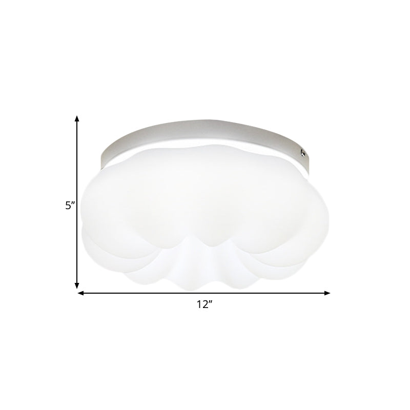 Resin Cloud-Like Ceiling Lamp Simplicity LED White Flush Mount Fixture in 3 Color Light, 12"/18" Width Clearhalo 'Ceiling Lights' 'Close To Ceiling Lights' 'Close to ceiling' 'Flush mount' Lighting' 1580667