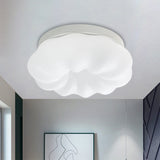 Resin Cloud-Like Ceiling Lamp Simplicity LED White Flush Mount Fixture in 3 Color Light, 12"/18" Width Clearhalo 'Ceiling Lights' 'Close To Ceiling Lights' 'Close to ceiling' 'Flush mount' Lighting' 1580669