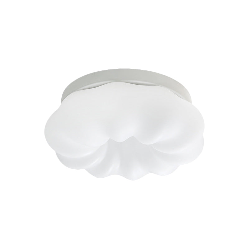 Resin Cloud-Like Ceiling Lamp Simplicity LED White Flush Mount Fixture in 3 Color Light, 12"/18" Width Clearhalo 'Ceiling Lights' 'Close To Ceiling Lights' 'Close to ceiling' 'Flush mount' Lighting' 1580671