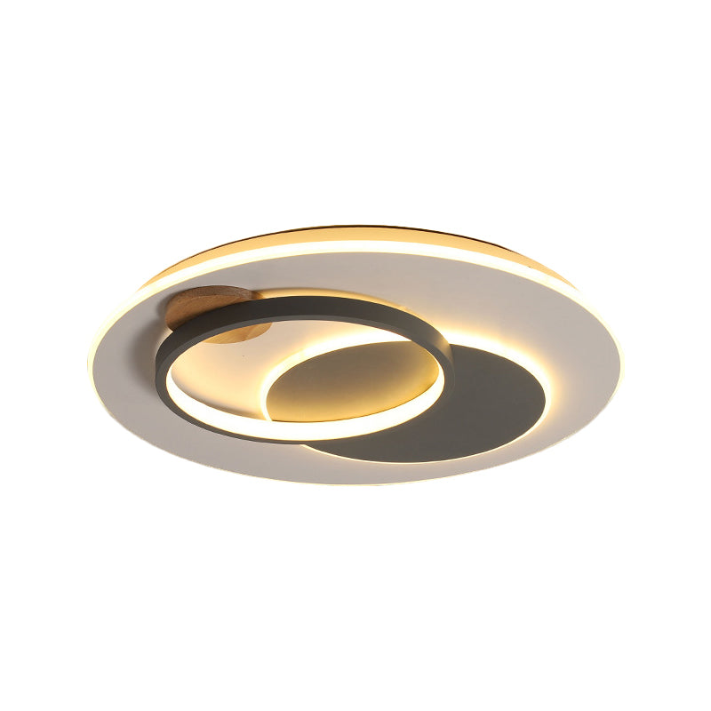 Black Multi-Ring Ceiling Fixture Minimalism 16.5"/20.5" W LED Metallic Flush Mount Lamp in Warm/White/Third Gear Light - Clearhalo - 'Ceiling Lights' - 'Close To Ceiling Lights' - 'Close to ceiling' - 'Flush mount' - Lighting' - 1580683