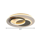 Black Multi-Ring Ceiling Fixture Minimalism 16.5"/20.5" W LED Metallic Flush Mount Lamp in Warm/White/Third Gear Light - Clearhalo - 'Ceiling Lights' - 'Close To Ceiling Lights' - 'Close to ceiling' - 'Flush mount' - Lighting' - 1580685