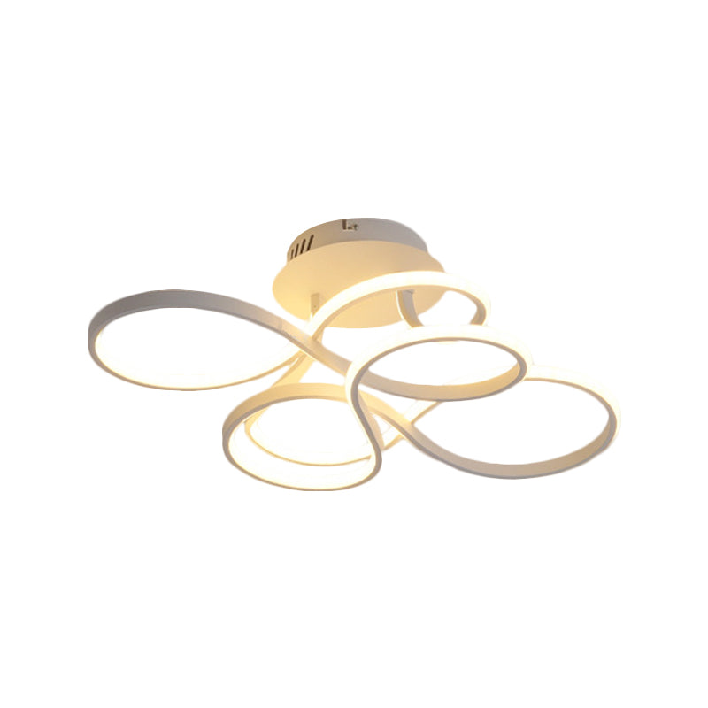 Metallic Twisted Line Flush Mount Simplicity White/Brass/Gold LED Close to Ceiling Lighting, White/3 Color Light - Clearhalo - 'Ceiling Lights' - 'Close To Ceiling Lights' - 'Close to ceiling' - 'Semi-flushmount' - Lighting' - 1580725