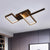 Black/Gold Rectangle Semi Flush Light Simplicity 19"/27.5"/35.5" L LED Metal Ceiling Mounted Fixture - Black - 19" - Clearhalo - 'Ceiling Lights' - 'Close To Ceiling Lights' - 'Close to ceiling' - 'Semi-flushmount' - Lighting' - 1580749