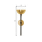 Metallic Hemisphere Wall Sconce Traditional 1-Head Sitting Room LED Wall Mount Light with Orb White Glass Shade in Brass/Black and Gold Clearhalo 'Wall Lamps & Sconces' 'Wall Lights' Lighting' 1580811