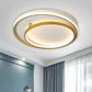 Metallic Dual Ring Ceiling Flush Contemporary 16"/19.5" Wide LED Gold Flush Mount Fixture in Warm/White Light Clearhalo 'Ceiling Lights' 'Close To Ceiling Lights' 'Close to ceiling' 'Flush mount' Lighting' 1580813