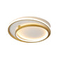 Metallic Dual Ring Ceiling Flush Contemporary 16"/19.5" Wide LED Gold Flush Mount Fixture in Warm/White Light Clearhalo 'Ceiling Lights' 'Close To Ceiling Lights' 'Close to ceiling' 'Flush mount' Lighting' 1580814