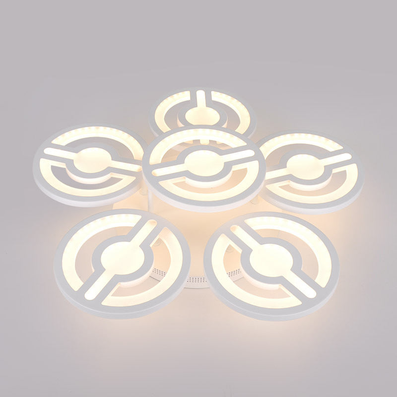 White Flower Design Semi Mount Lighting Minimalism LED Acrylic Flush Ceiling Lamp in Warm/White/Natural Light Clearhalo 'Ceiling Lights' 'Close To Ceiling Lights' 'Close to ceiling' 'Semi-flushmount' Lighting' 1580831