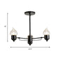 Candle Clear Glass Light Chandelier Vintage 3/6/8-Light Bedroom Pendant Lighting in Black Clearhalo 'Ceiling Lights' 'Chandeliers' 'Glass shade' 'Glass' 'Industrial Chandeliers' 'Industrial' 'Middle Century Chandeliers' 'Pendant Lights' 'Tiffany' Lighting' 158104