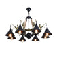 Industrial Bell Chandelier Light 6/8 Bulbs Metal and Rope Suspension Light with Mermaid Deco in Black Clearhalo 'Cast Iron' 'Ceiling Lights' 'Chandeliers' 'Industrial Chandeliers' 'Industrial' 'Metal' 'Middle Century Chandeliers' 'Rustic Chandeliers' 'Tiffany' Lighting' 158163