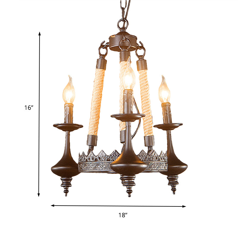 Retro Industrial Exposed Bulb Hanging Pendant 3/6 Heads Metal Ceiling Fixture with Rope for Living Room Clearhalo 'Cast Iron' 'Ceiling Lights' 'Chandeliers' 'Industrial Chandeliers' 'Industrial' 'Metal' 'Middle Century Chandeliers' 'Rustic Chandeliers' 'Tiffany' Lighting' 158222