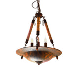 Bowl Shape Ceiling Fixture Industrial Style Metal 5 Lights Hanging Lamp in Rust for Indoor Lighting Clearhalo 'Ceiling Lights' 'Chandeliers' Lighting' options 158289