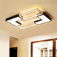 Simple Square/Rectangular Flush Ceiling Light Fixture Metal LED Black Ceiling Flush Mount for Bedroom, 20.5"/27"/31.5" Wide Black Clearhalo 'Ceiling Lights' 'Close To Ceiling Lights' 'Close to ceiling' 'Flush mount' Lighting' 158304