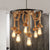 Wheel Metal Hanging Lamp Retro Style 6 Lights Hallway Ceiling Light with Adjustable Rope in Brown Brown Clearhalo 'Ceiling Lights' 'Chandeliers' 'Industrial Chandeliers' 'Industrial' 'Middle Century Chandeliers' 'Tiffany' Lighting' 158309