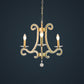 Traditional Candlestick Chandelier 3/6 Heads Crystal Beaded Suspension Lighting with Scroll Arm in Gold Clearhalo 'Ceiling Lights' 'Chandeliers' Lighting' options 1583265