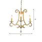 Traditional Candlestick Chandelier 3/6 Heads Crystal Beaded Suspension Lighting with Scroll Arm in Gold Clearhalo 'Ceiling Lights' 'Chandeliers' Lighting' options 1583266
