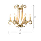 Traditional Candlestick Chandelier 3/6 Heads Crystal Beaded Suspension Lighting with Scroll Arm in Gold Clearhalo 'Ceiling Lights' 'Chandeliers' Lighting' options 1583271