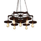 Gear Design Wrought Iron Chandelier Light Retro Style 7 Heads Living Room Pendant Lamp in Rust Clearhalo 'Cast Iron' 'Ceiling Lights' 'Chandeliers' 'Industrial Chandeliers' 'Industrial' 'Metal' 'Middle Century Chandeliers' 'Rustic Chandeliers' 'Tiffany' Lighting' 158333
