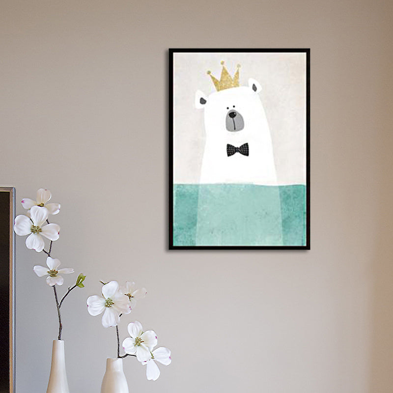 Animal with Rising Water Canvas Print Childrens Art Textured Wall Decor for Kids Bedroom Yellow Clearhalo 'Art Gallery' 'Canvas Art' 'Kids' Arts' 1583452