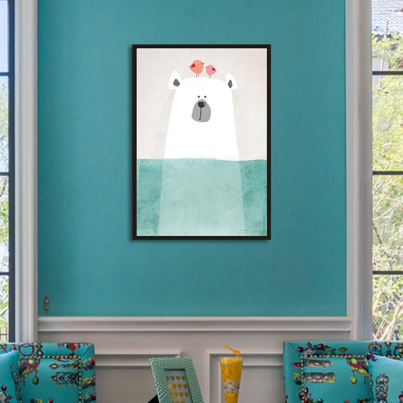 Animal with Rising Water Canvas Print Childrens Art Textured Wall Decor for Kids Bedroom Red Clearhalo 'Art Gallery' 'Canvas Art' 'Kids' Arts' 1583458