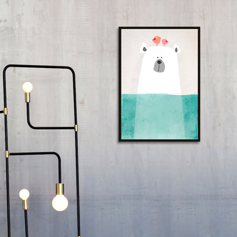 Animal with Rising Water Canvas Print Childrens Art Textured Wall Decor for Kids Bedroom Clearhalo 'Art Gallery' 'Canvas Art' 'Kids' Arts' 1583460