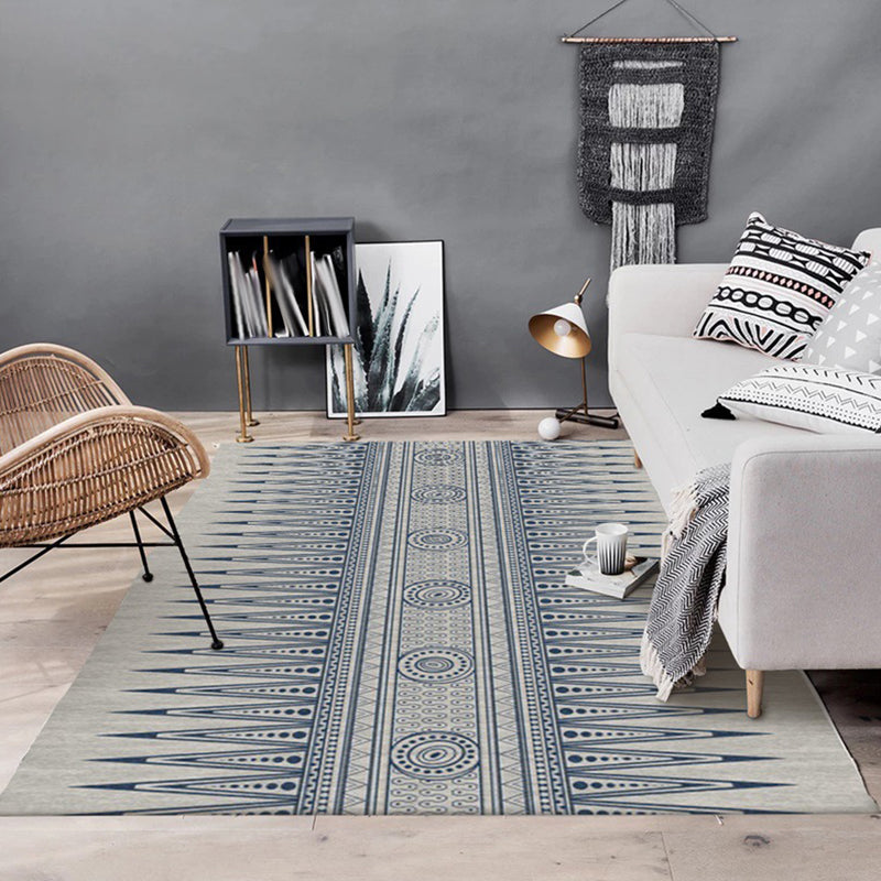 Southwestern Living Room Rug in Grey Tribal Triangle Circle Print Rug Polyester Non-Slip Pet Friendly Area Rug Clearhalo 'Area Rug' 'Rugs' 'Southwestern' Rug' 1583656