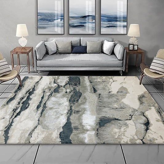 Minimalist Modern Rug in Grey Abstract Landscape Painting Pattern Rug Polyester Washable Carpet for Home Decoration Light Green Clearhalo 'Area Rug' 'Modern' 'Rugs' Rug' 1583675