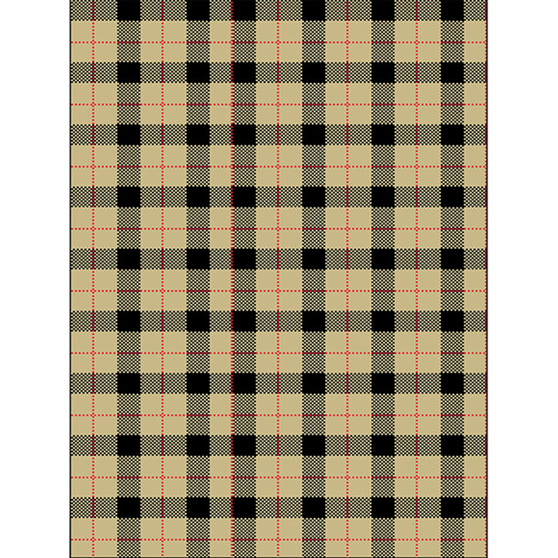 Modern Living Room Rug in Yellow Plaid Dotted Line Print Rug Polyester Non-Slip Backing Washable Area Rug Clearhalo 'Area Rug' 'Modern' 'Rugs' Rug' 1583706