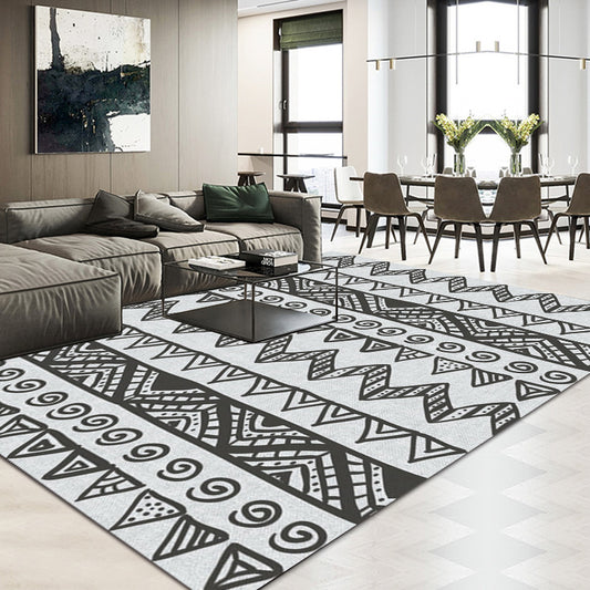 Americana Southwestern Rug in Grey Triangle Diamond Pattern Rug Polyester Pet Friendly Carpet for Home Decoration Clearhalo 'Area Rug' 'Moroccan' 'Rugs' Rug' 1583771