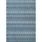 Tribal Southwestern Rug in Blue Stripes Triangle Greek Keys Pattern Rug Polyester Non-Slip Carpet for Home Decoration Clearhalo 'Area Rug' 'Rugs' 'Southwestern' Rug' 1583989