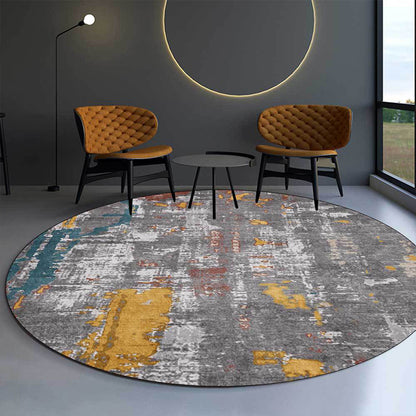 Industrial Abstract Rug Grey Polyester Rug Machine Washable Non-Slip Backing Area Rug for Bedroom Grey Clearhalo 'Area Rug' 'Rug' 1584027