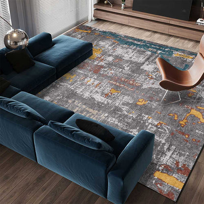 Industrial Abstract Rug Grey Polyester Rug Machine Washable Anti-Slip Backing Area Rug for Bedroom Grey Clearhalo 'Area Rug' 'Rug' 1584043