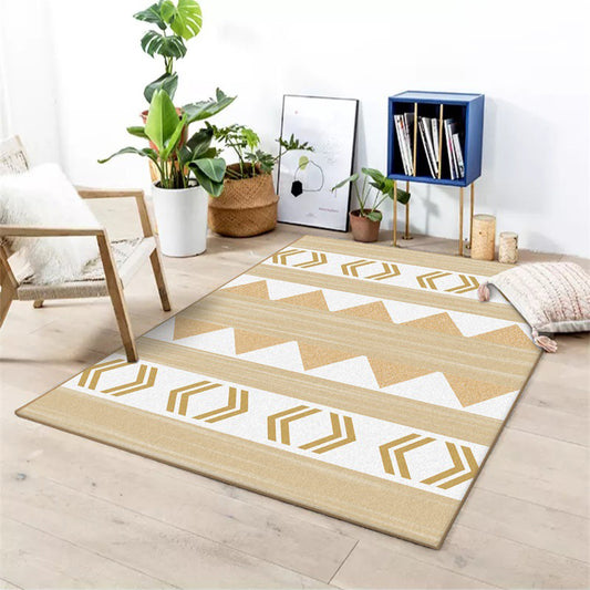 Bohemian Living Room Rug in Brown Geometric Stripe Print Rug Polyester Washable Non-Slip Pet Friendly Area Rug Clearhalo 'Area Rug' 'Bohemian' 'Rugs' Rug' 1584074