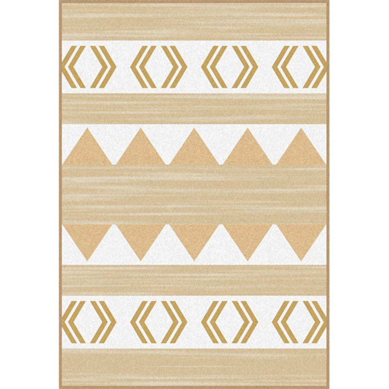 Bohemian Living Room Rug in Brown Geometric Stripe Print Rug Polyester Washable Non-Slip Pet Friendly Area Rug Clearhalo 'Area Rug' 'Bohemian' 'Rugs' Rug' 1584075