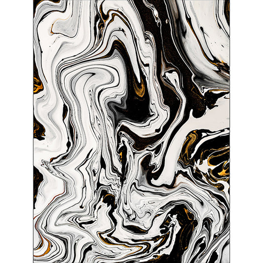 Black and White Bedroom Rug Modern Abstract Twisted Lines Pattern Area Rug Polyester Non-Slip Machine Washable Carpet Clearhalo 'Area Rug' 'Modern' 'Rugs' Rug' 1584083