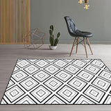 White Bedroom Rug Modern Diamond Pattern Area Rug Polyester Pet Friendly Machine Washable Carpet White Clearhalo 'Area Rug' 'Modern' 'Rugs' Rug' 1584147