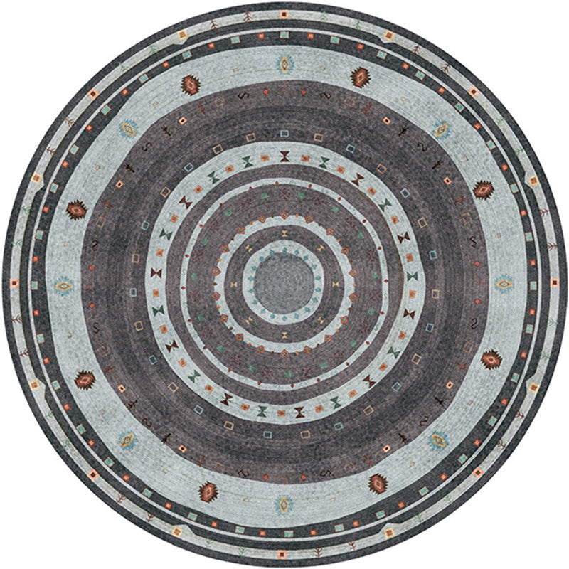 Bohemian Living Room Rug in Red Circle Print Rug Polyester Washable Stain-Resistant Pet Friendly Area Rug Clearhalo 'Area Rug' 'Bohemian' 'Rugs' Rug' 1584268