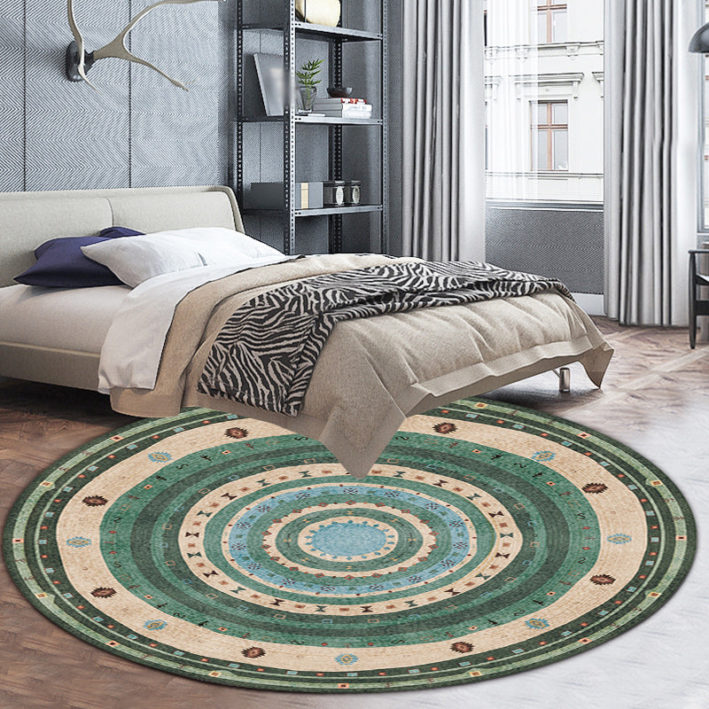 Bohemian Living Room Rug in Red Circle Print Rug Polyester Washable Stain-Resistant Pet Friendly Area Rug Clearhalo 'Area Rug' 'Bohemian' 'Rugs' Rug' 1584275