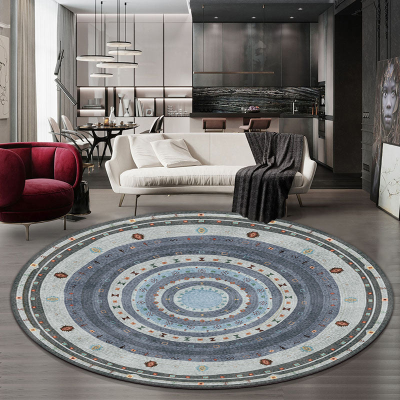 Bohemian Living Room Rug in Red Circle Print Rug Polyester Washable Stain-Resistant Pet Friendly Area Rug Clearhalo 'Area Rug' 'Bohemian' 'Rugs' Rug' 1584283