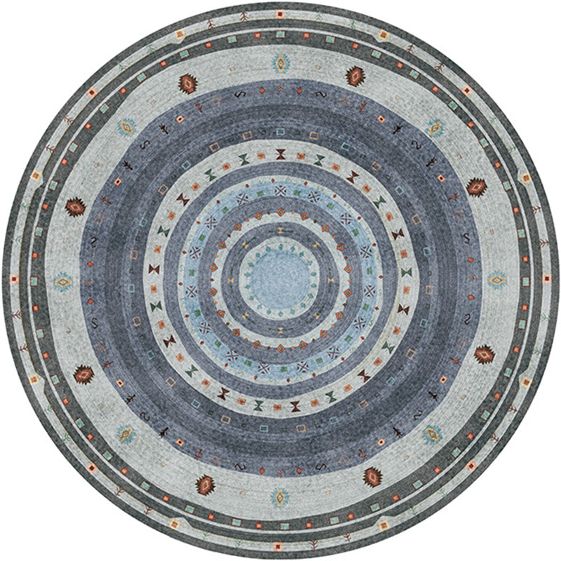 Bohemian Living Room Rug in Red Circle Print Rug Polyester Washable Stain-Resistant Pet Friendly Area Rug Clearhalo 'Area Rug' 'Bohemian' 'Rugs' Rug' 1584284