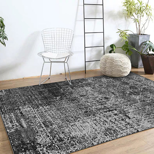 Black Bedroom Rug Modern Abstract Pattern Area Rug Polyester Stain-Resistant Machine Washable Carpet Clearhalo 'Area Rug' 'Modern' 'Rugs' Rug' 1584305