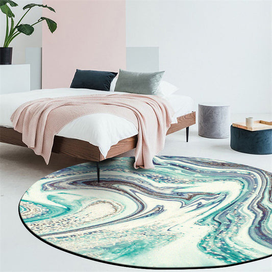 Modern Living Room Rug in Green Abstract Marble Print Rug Polyester Washable Non-Slip Backing Area Rug Green Clearhalo 'Area Rug' 'Modern' 'Rugs' Rug' 1584319