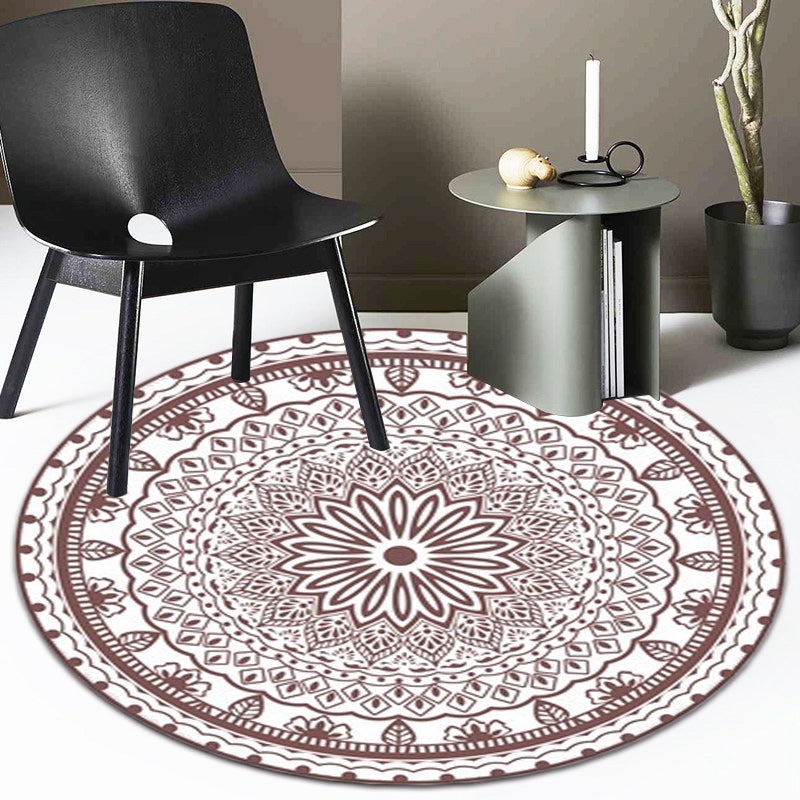 Tribal Southwestern Rug Colorful Circle Diamond Pattern Rug Polyester Anti-Slip Backing Carpet for Home Decoration Clearhalo 'Area Rug' 'Rugs' 'Southwestern' Rug' 1584327