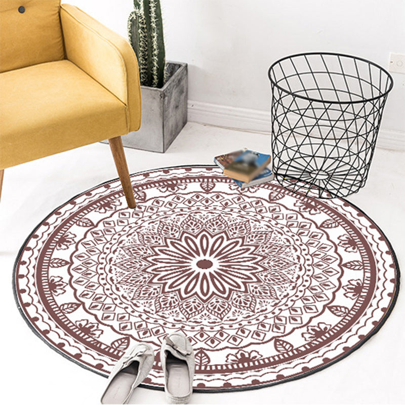 Tribal Southwestern Rug Colorful Circle Diamond Pattern Rug Polyester Anti-Slip Backing Carpet for Home Decoration Clearhalo 'Area Rug' 'Rugs' 'Southwestern' Rug' 1584328