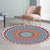 Tribal Southwestern Rug Colorful Circle Diamond Pattern Rug Polyester Anti-Slip Backing Carpet for Home Decoration Blue Clearhalo 'Area Rug' 'Rugs' 'Southwestern' Rug' 1584333