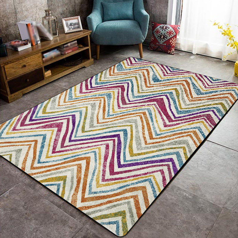 Scandinavian Novelty Rug Multicolor Chevron Pattern Rug Polyester Washable Stain-Resistant Carpet for Home Decoration Pink Clearhalo 'Area Rug' 'Rug' 1584372