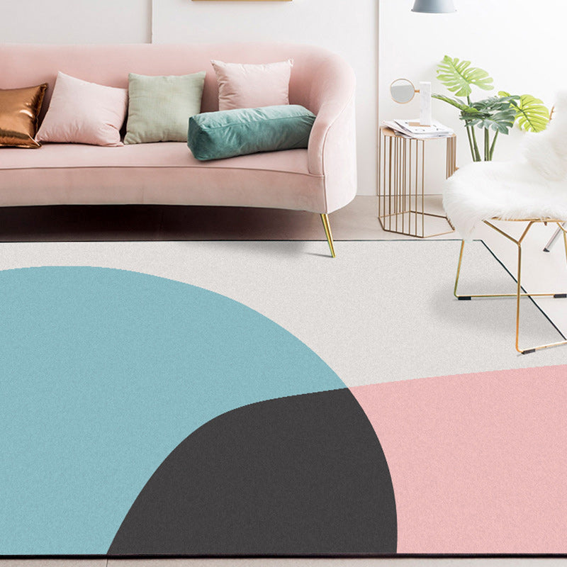 Modern Novelty Rug Colorful Colorblock Pattern Rug Polyester Washable Stain-Resistant Carpet for Home Decoration Blue Clearhalo 'Area Rug' 'Rug' 1584388