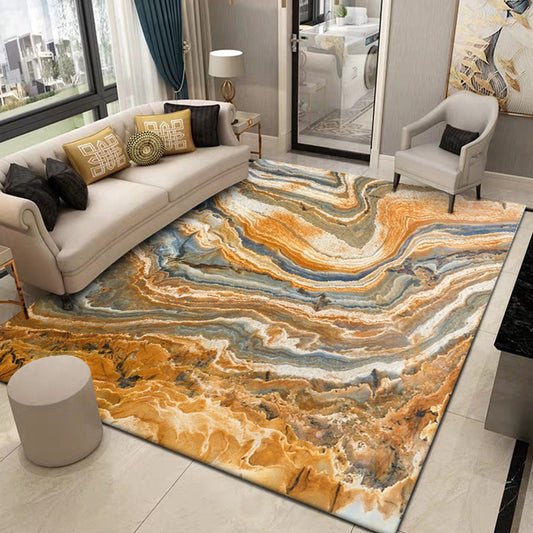 Modern Living Room Rug in Orange Abstract Rock Texture Print Rug Polyester Washable Pet Friendly Area Rug Clearhalo 'Area Rug' 'Modern' 'Rugs' Rug' 1584413